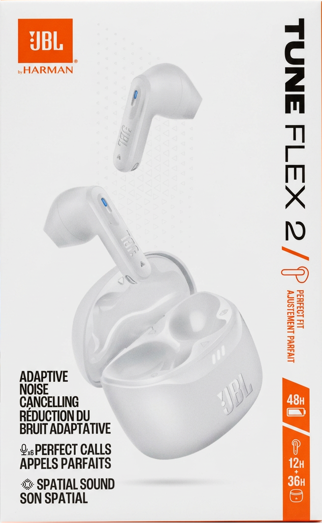 *JBL - Tune Flex 2, Noise Cancelling Earbuds, White