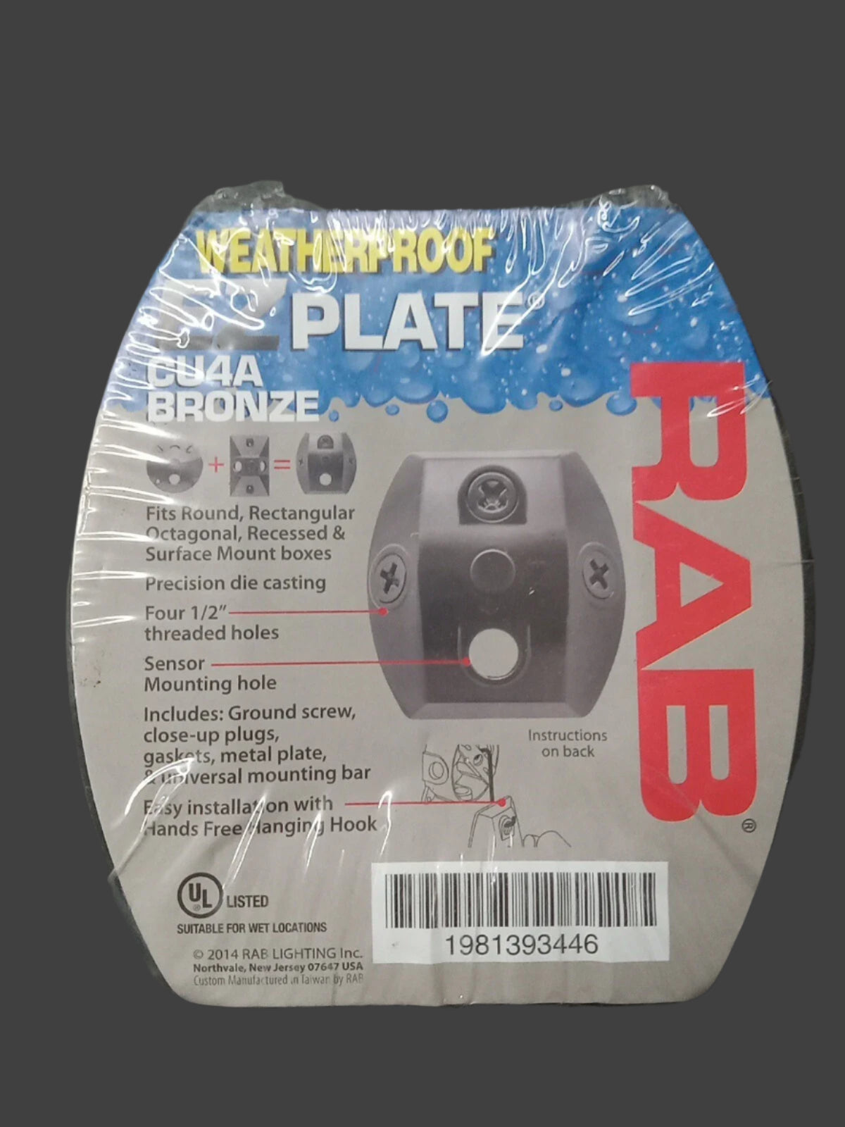 RAB CU4A Bronze Weatherproof EZ Plate