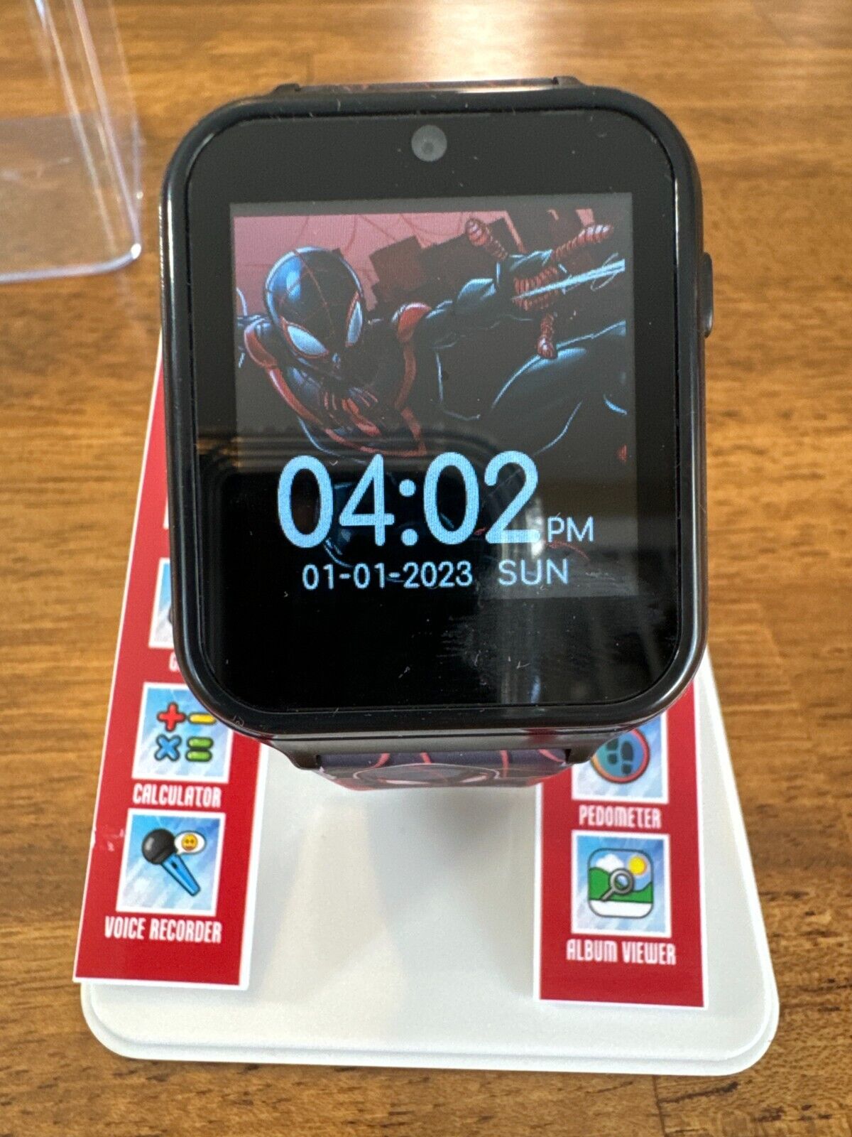 Accutime Kids Marvel Spider-Man Miles Morales Black Educational Touchscreen Smart Watch Toy for Boys, Girls, Toddlers -(OPEN BOX)