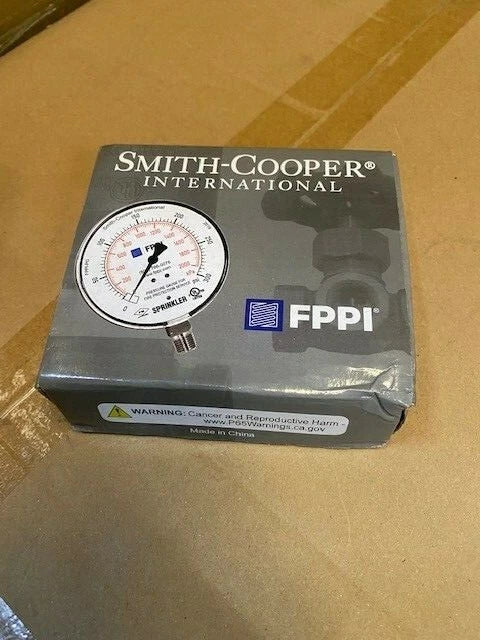 Fire Sprinkler Air-Water Gauge, 0-300psi, Steel Case