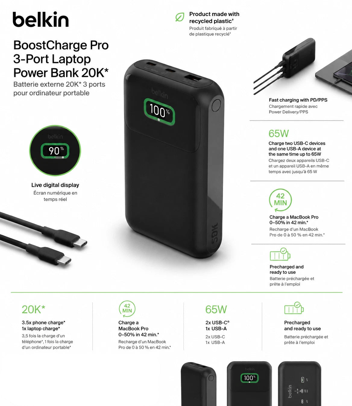 Belkin - BOOST↑CHARGE Pro 3 - Black