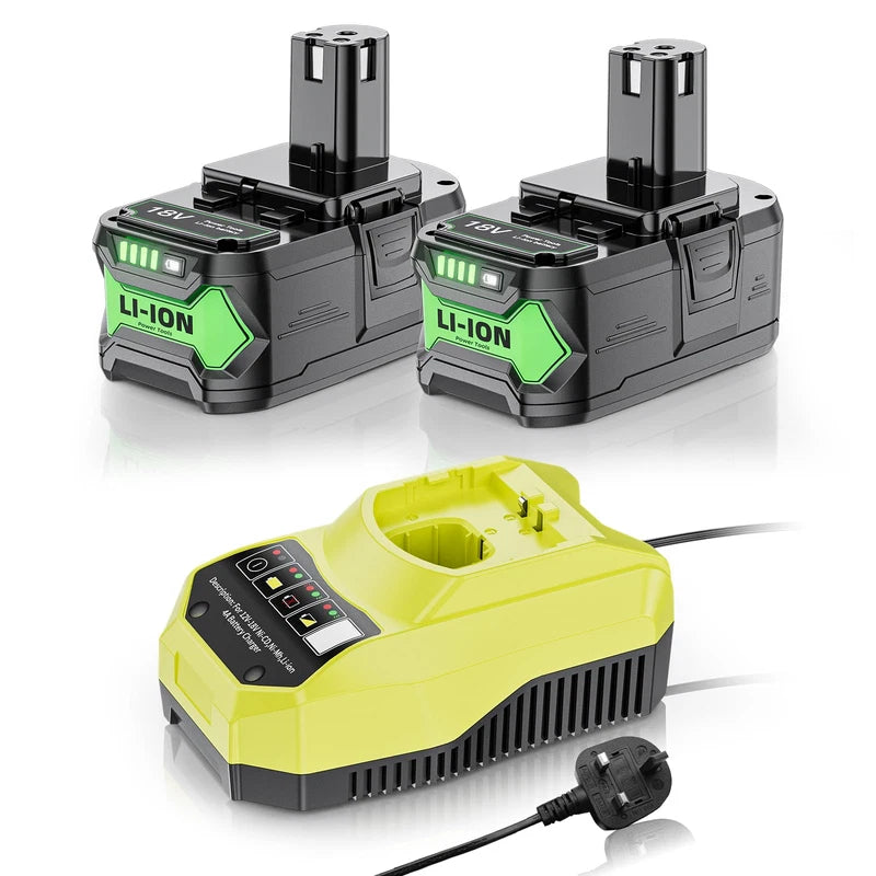Uionvot Upgraded 8.0Ah Replace For Ryobi 18V Battery And Charger Combo