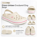 Crocs Unisex Crocband Clog Beige, Stucco/Melon, M8/W10