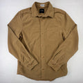 DUER No Sweat Moleskin Shirt Mens Medium Tan Brown Stretch Tencel Overshirt