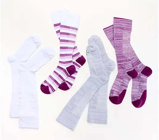 TOMMIE COPPER - Purple Stripe WOTC - Infrared & Ultraguard - 4 Pack Socks