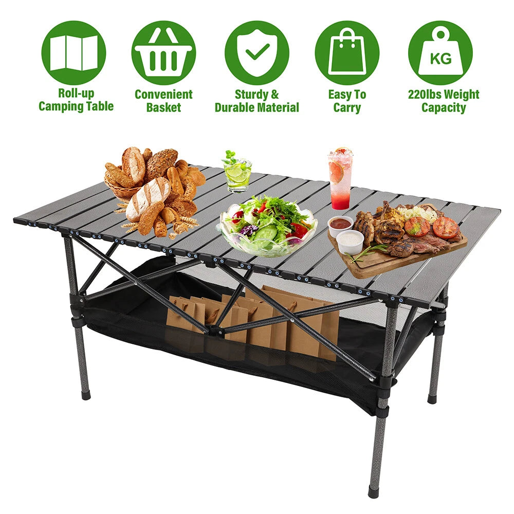 Folding  Aluminum Camping Table  Black
