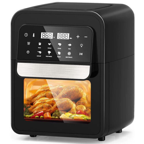 ICONITES 8 IN 1 6.5 QT. AIR FRYER TOASTER OVEN COMBO - AO1201A - BLACK - NEW