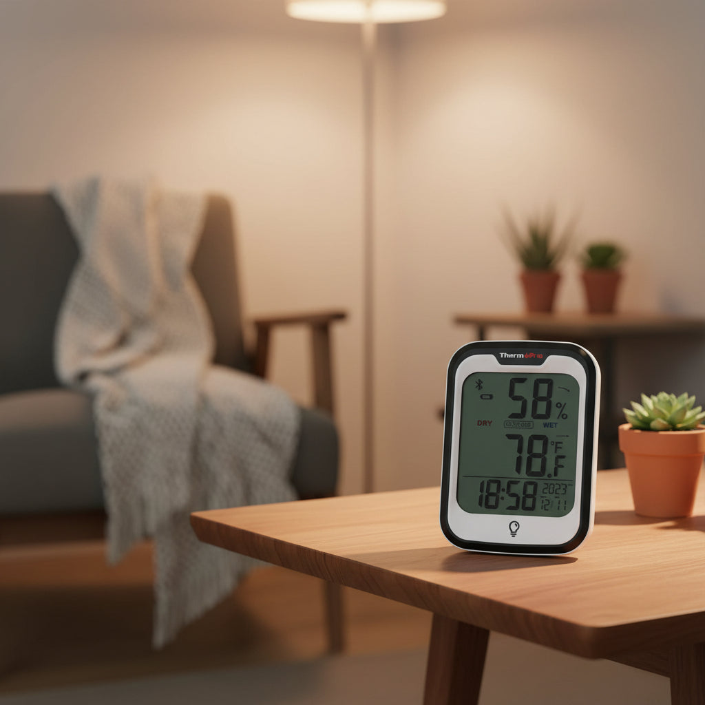 ThermoPro TP358W Hygrometer Indoor Thermometer for Home (iOS & Android) Bluetooth Hygrometer