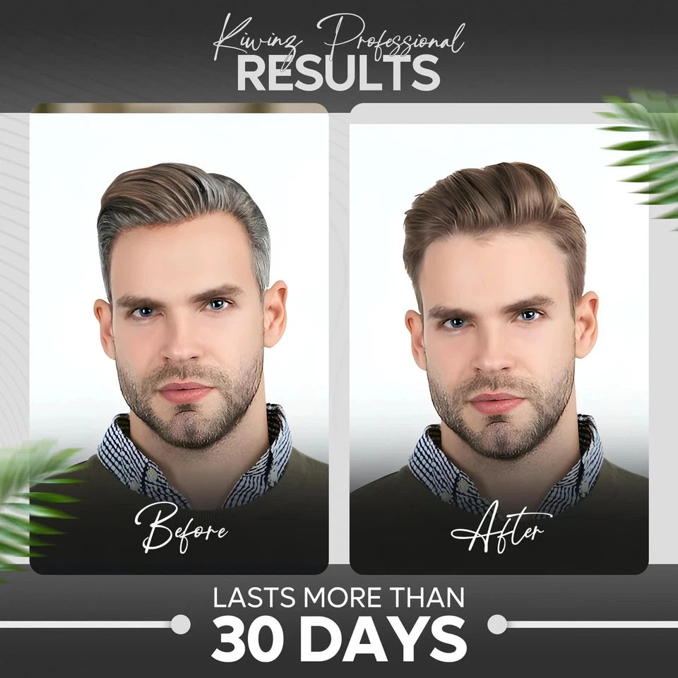 Kiwinz Professional Light Brown Hair Color Shampoo for Men – 5 in 1 Hair Dye Shampoo for Grey Hair - Instant Hair Dye with 100% Color Accuracy with Natural Ingredients - Ammonia Free - 500ml