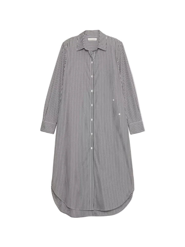 BANANA REPUBLIC | Cotton Asymmetrical Shirt Dress | Strips | XS