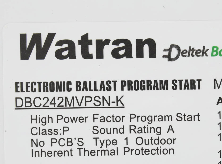 Watran Deltek DBC242MVPSN-K Compact Florescent Ballast 120v to 277v 50/60Hz