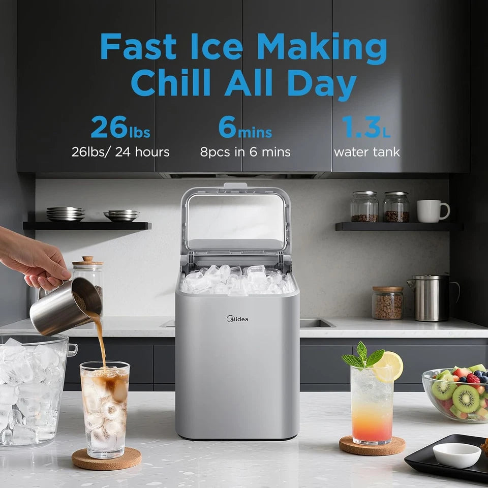 Midea Countertop Bullet-Ice Maker (Grey)