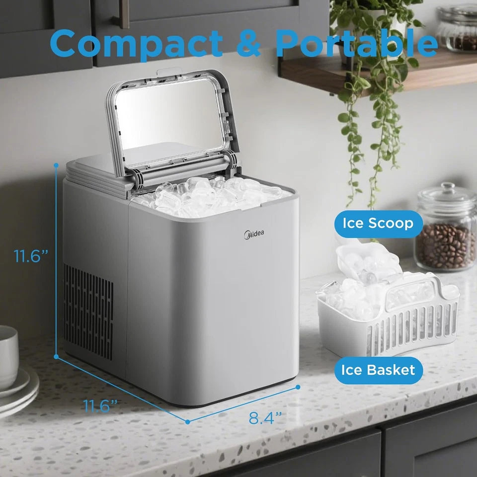 Midea Countertop Bullet-Ice Maker (Grey)