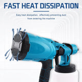 With 2 Batteries High Pressure Cordless Paint Sprayer Electric Spray Gun