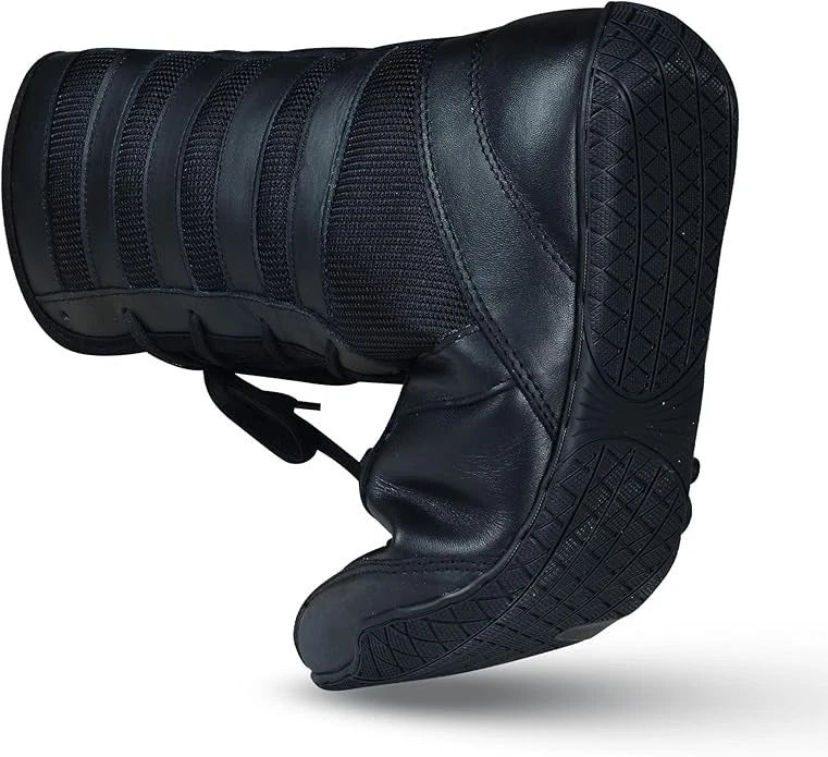 Rightpunch High Top Leather Boxing Shoes Long Wrestling Boots Ankle Support Men SIZE 6