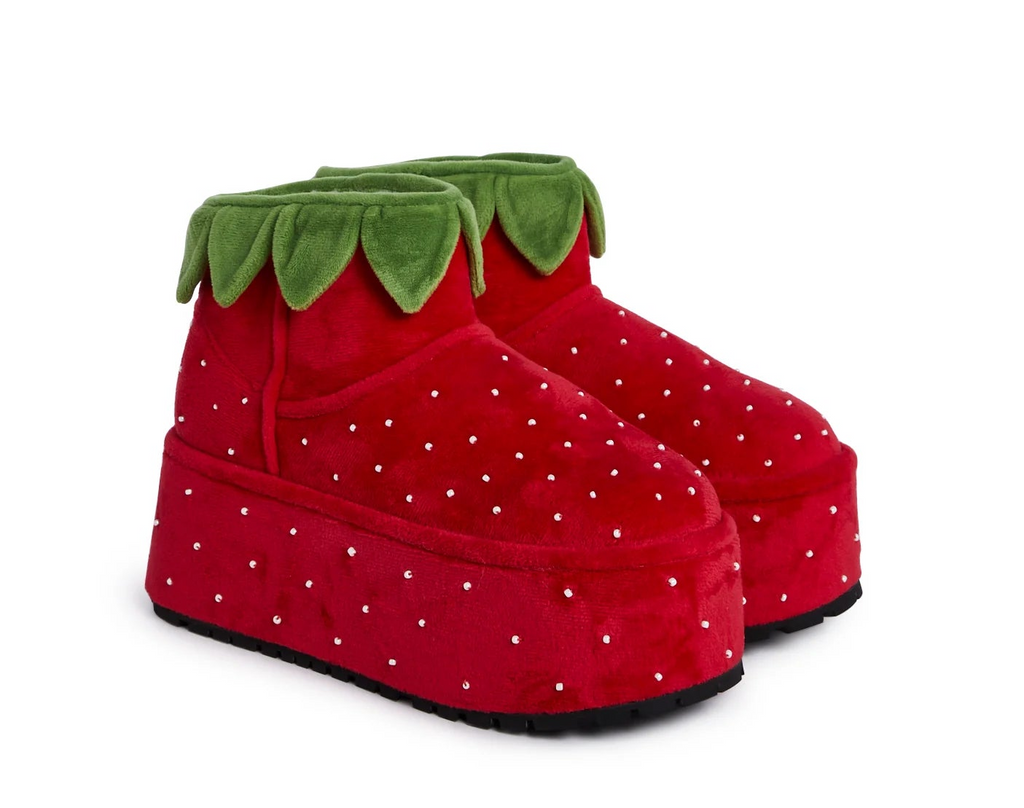 Fresh Patch Platform Boots from the Dolls Kill x Strawberry Shortcake Collaboration - Red - Size 10M