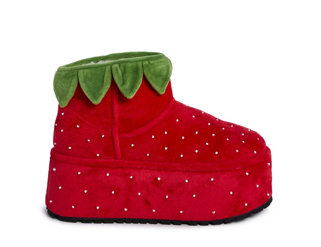 Fresh Patch Platform Boots from the Dolls Kill x Strawberry Shortcake Collaboration - Red - Size 10M