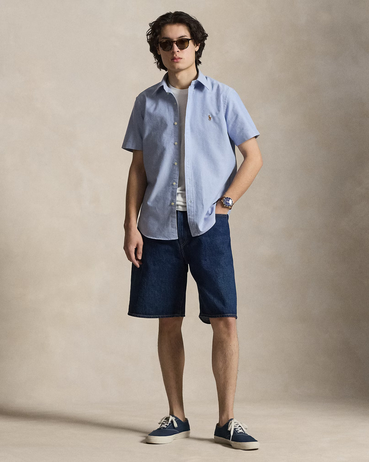 *POLO RALPH LAUREN Men's Classic Fit Oxford Shirt, Blue, XXL