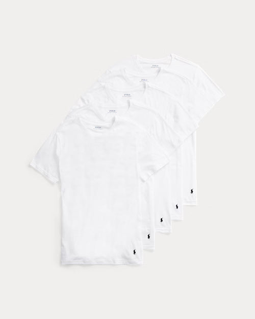 *White Mens Slim Fit Wicking Crew 5-Pack XL