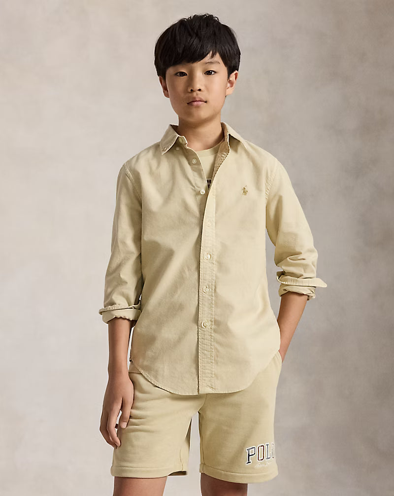 Garment-Dyed Cotton Oxford Shirt Boy Size L (14-16)