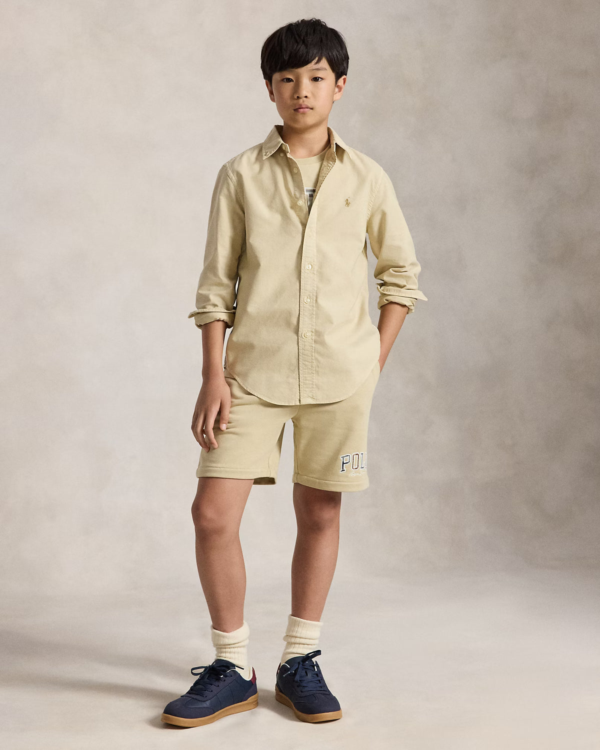 Garment-Dyed Cotton Oxford Shirt Boy Size L (14-16)