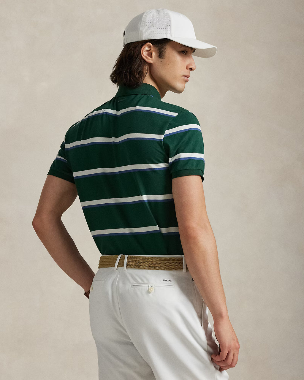 Ralph Lauren RLX Men's Tailored Fit Striped Performance Polo Shirt, Large