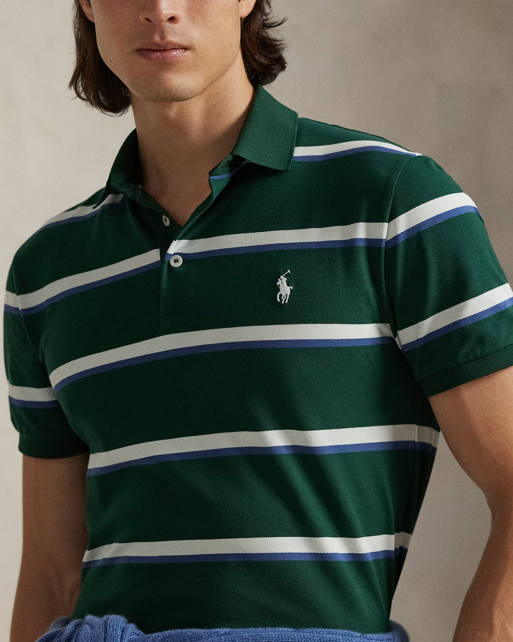 Ralph Lauren RLX Men's Tailored Fit Striped Performance Polo Shirt, Large