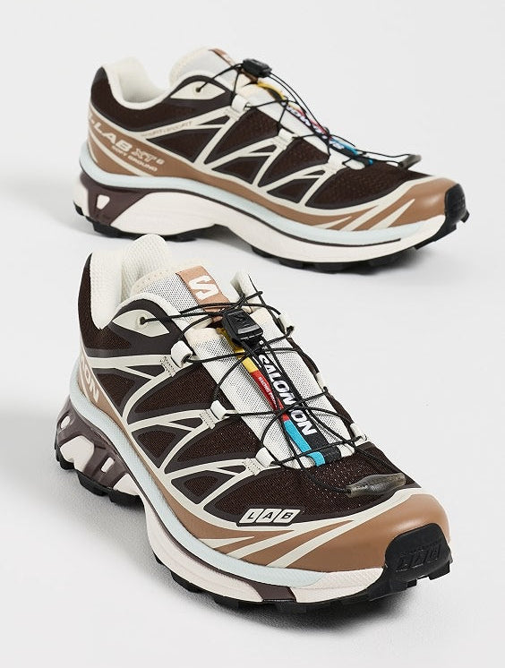 Salomon Unisex XT-6 Sneakers - Black Coffee/Burro/Bitter Chocolate - Size 6.5 Women / 5.5 Men