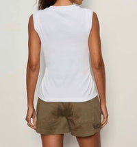 Sanctuary - Women's Ribbed Ruched Tank - White - S
