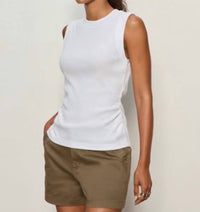 Sanctuary - Women's Ribbed Ruched Tank - White - S