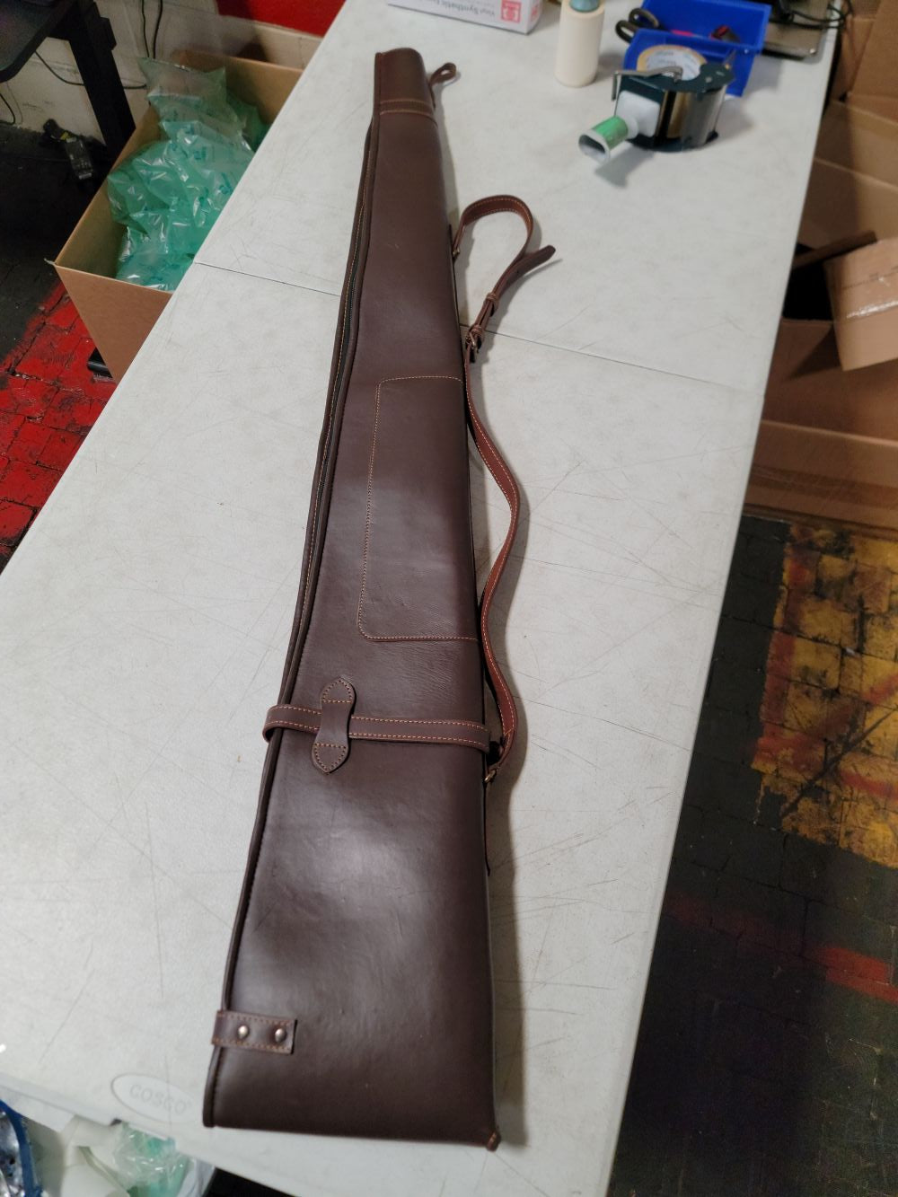 Pre-Loved Vintage Rifle Scabbard in Dark Brown Oil-Tanned Leather | Extra Long