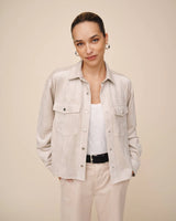Bella Dahl Seamed Pocket Shacket - Panna Cotta Size: M