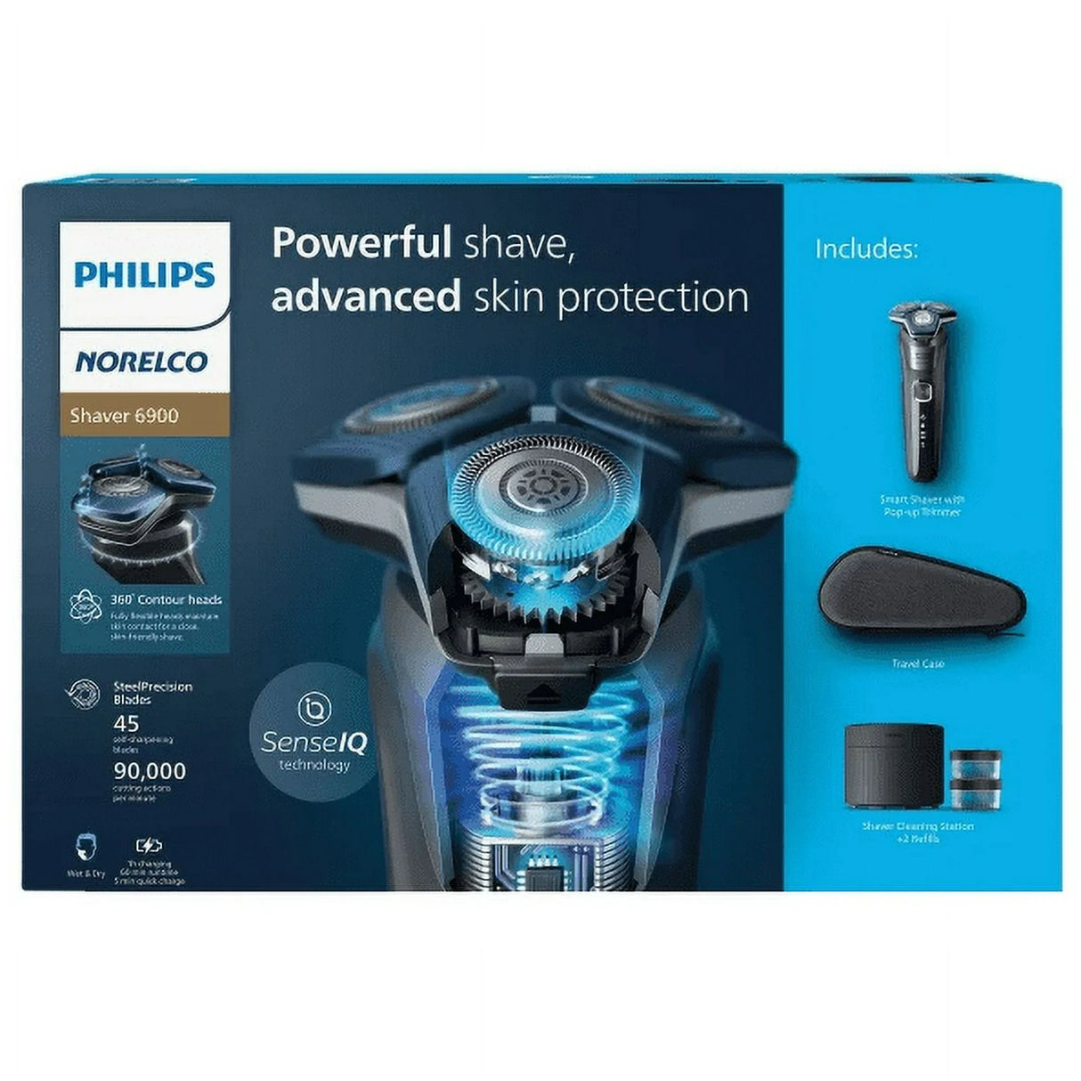 Philips Norelco Shaver 6900 with SenseIQ and Quick Clean Pod, Series 6000