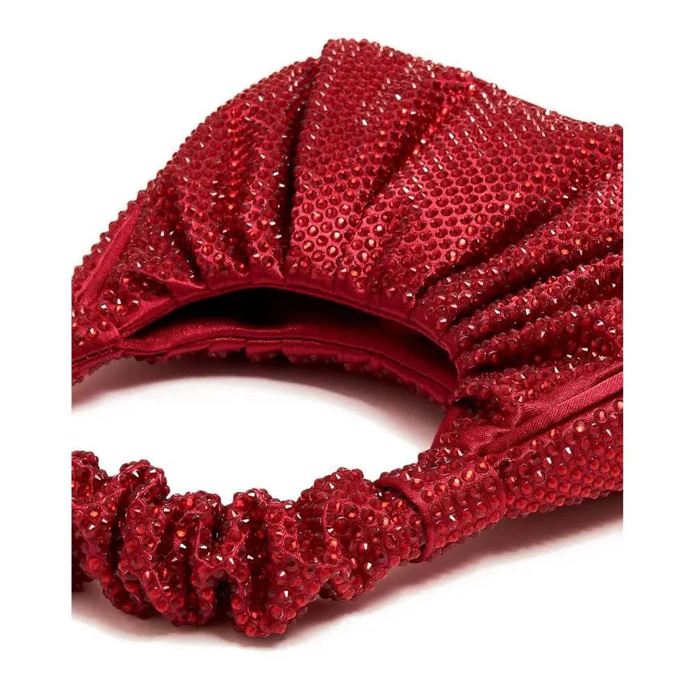 JW PEI “Gabbi” red crystal ruched hobo Handbag