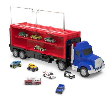 DRIVEN by Battat Pocket Car Carrier Truck with 10 Cars