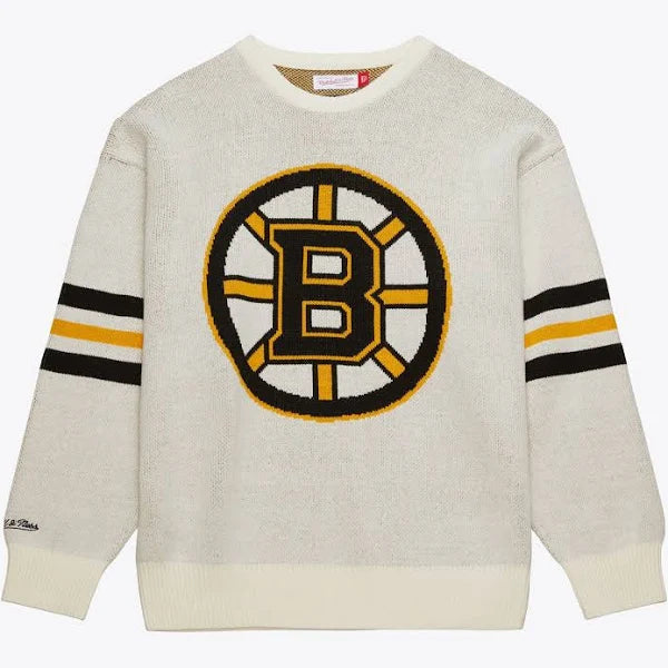 mitchell & ness boston bruins retro helmet sweater current logo 2xl