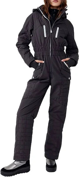 All Prepped Ski Suit Blk/Noir M Grey and Light Blue Size MD