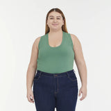 A NEW DAY | Women's Slim Fit Ribbed Tank Top in Dark Green | Large