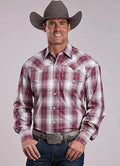 Stetson Men's Ombre Plaid Western Shirt Large