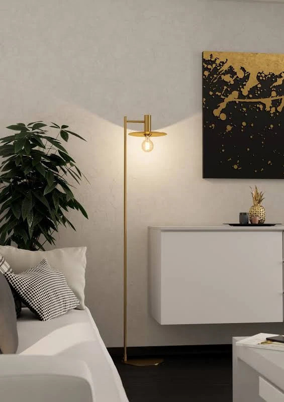 Eglo Escandell One Light Floor Lamp in Brushed Gold - 61"