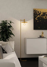 Eglo Escandell One Light Floor Lamp in Brushed Gold - 61"