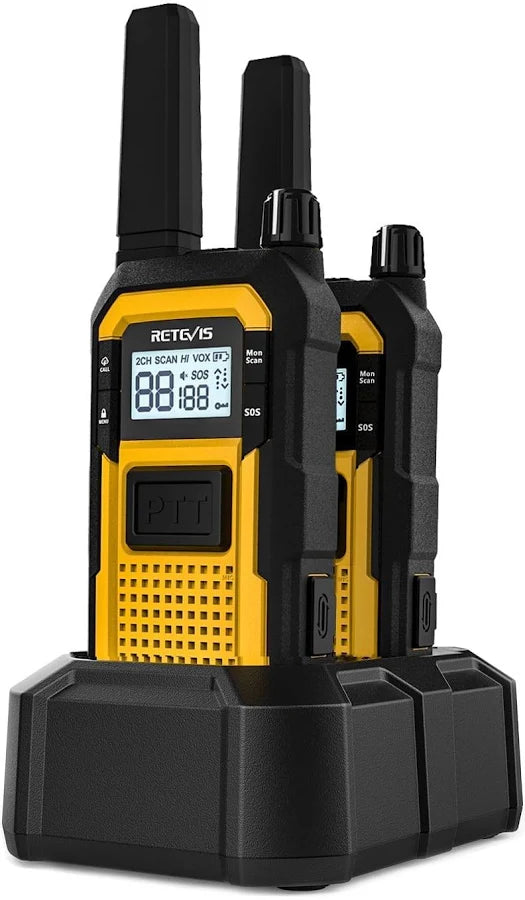 Retevis RB48 FRS Heavy Duty Radio with Headset | License-Free | IP67 Waterproof | 2000 mAh Battery | USB-C Charging | NOAA Channels