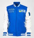 PRO STANDARD - Men's 2XL NFL SEATTLE SEAHAWKS WOOL VARSITY JACKET - Royal/White