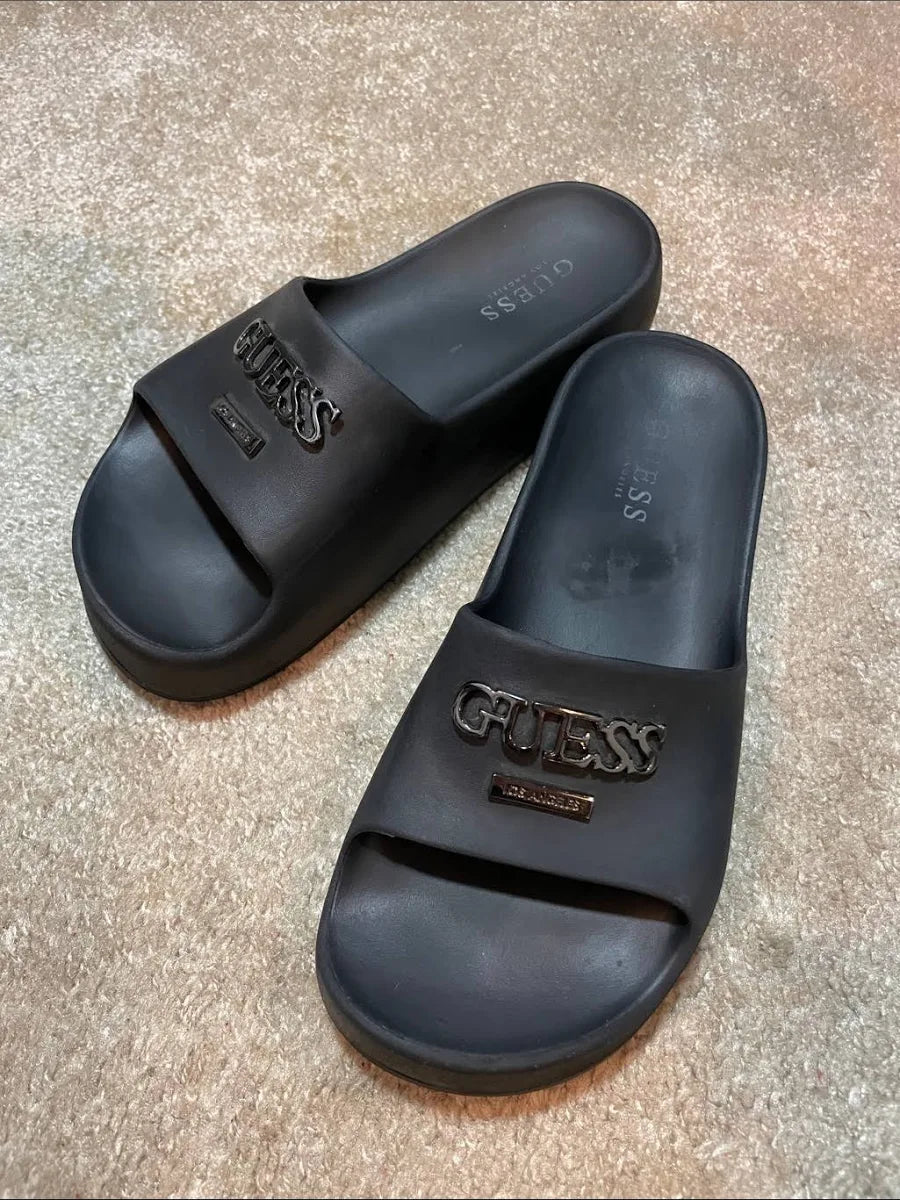 Guess Black Logo Platform Slides  9M