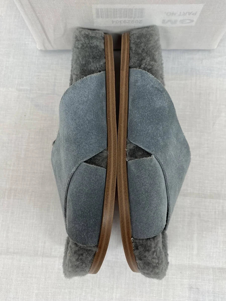 MARC FISHER LTD Women's Canna Cozy Slide Slippers - Dark Gray Suede - 6M