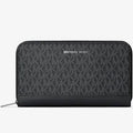 MICHAEL KORS Women's Cooper Signature Logo Continental Zip Wallet - Black