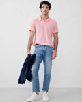Banana Republic Linen-Blend Johnny Collar Polo - Bella Rosa - Size: Medium Tall