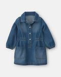 OSH KOSH B'GOSH Baby Girls' Long-Sleeve Denim Dress - Medium Wash - 18M