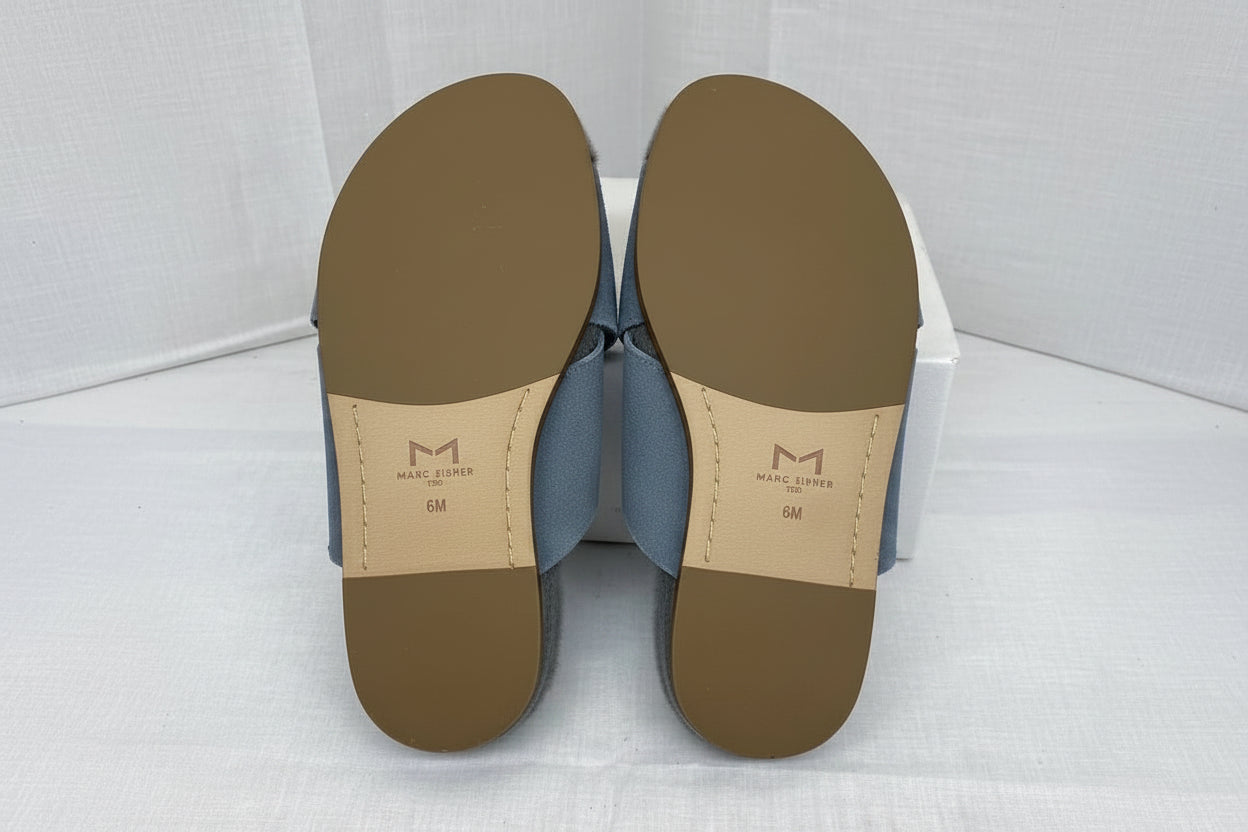 MARC FISHER LTD Women's Canna Cozy Slide Slippers - Dark Gray Suede - 6M