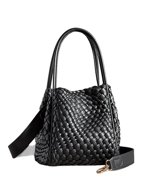 Anthropologie Hollace Tote: Woven Mini Edition - Black